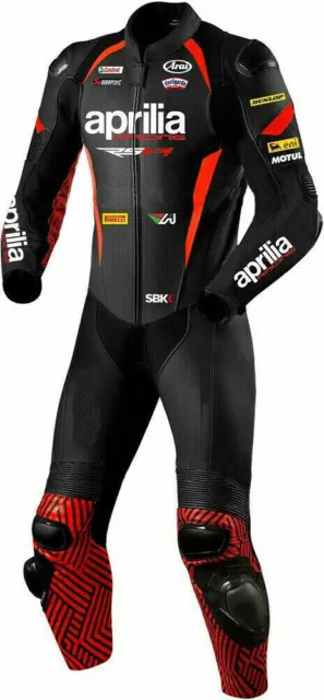 APRILIA Leder Bikeranzug Biker Lederkombi Männer Motorrad Lederjacke Hose 48,54