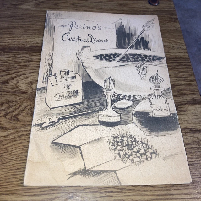 PERINO'S LOS ANGELES Restaurant Christmas Dinner Menu Original Circa