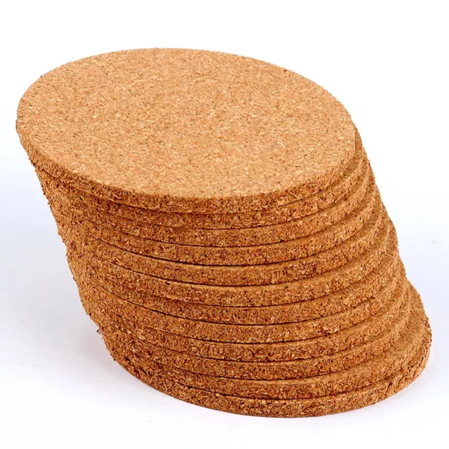 Natural Plain Real Cork Coasters - Round & Thick 3