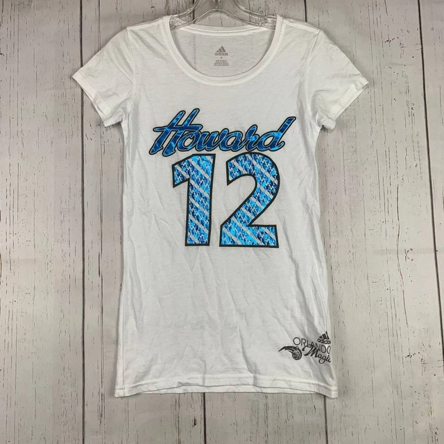 Orlando Magic Dwight Howard 12 NBA Small Adidas Casual T-Shirt White New Women