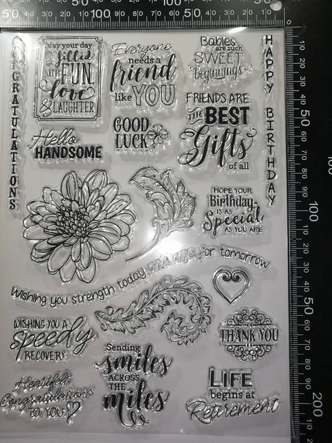 Flower Sentiment Friend Clear Stamp Cardmaking Scrapbooking Journal Diary Memory