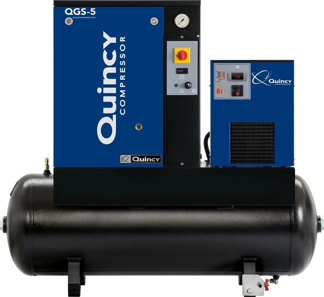 2022 Quincy QGS-5 Rotary Screw Air Compressor 5 HP with Dryer and 60 Gallon Tank