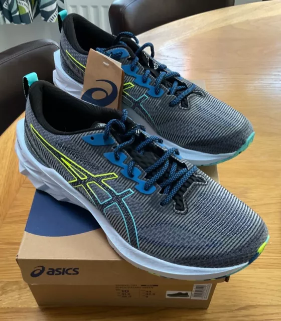ASICS NOVABLAST 2 LE HERREN UK 9 schwarz/hazard grün brandneu im Karton