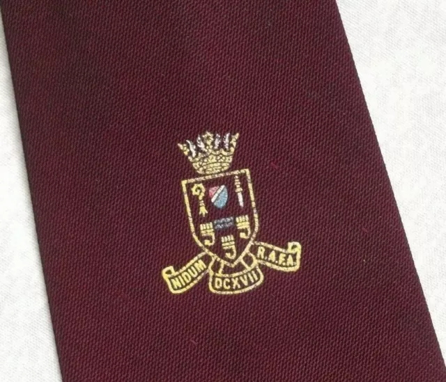 Tie Necktie Vintage Mens REGIMENTAL RAFA DCXVII bURGUNDY 1980s 1990s RAF