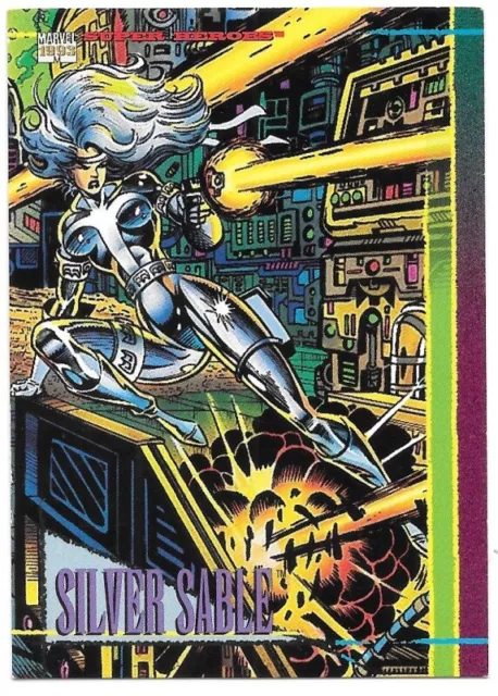 Marvel Universe Series IV Promo Trading Cards Silver Sable Skybox 1993 NEAR MINT