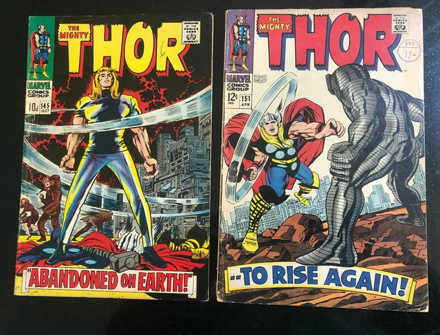 The Mighty THOR #145 + 151 DESTROYER Jack Kirby Stan Lee 1967 1968 MARVEL COMICS