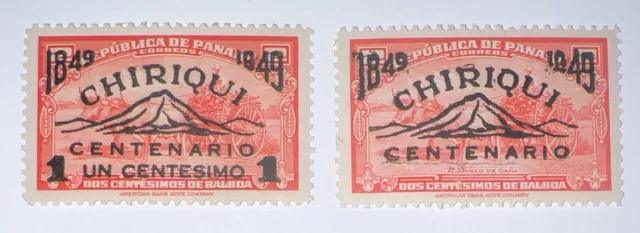 Travelstamps: 1949 Panama Stamps Scott # 359-360, MNH OG, Op, Centenary Chiriqui