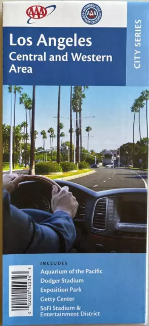 New AAA LOS ANGELES CENTRAL & WESTERN AREA ROAD MAP   California L.A. CITY  2020