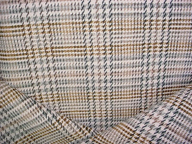 4-3/8Y Ralph Lauren Cream Black Chenille Houndstooth Upholstery Fabric