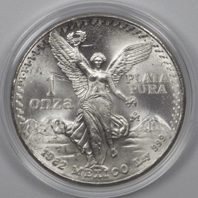 1982 1oz Brilliant Uncirculated Mexican Libertad In Special Capsule!
