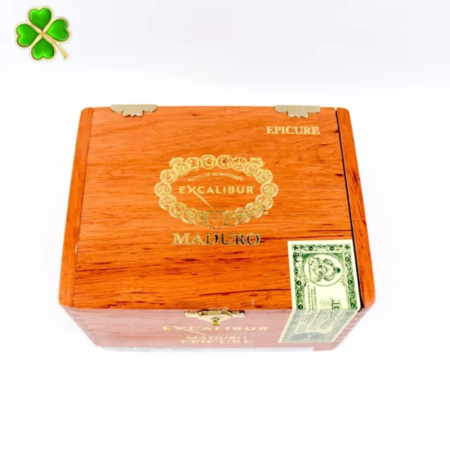 Excalibur Epicure Maduro Empty Wood Cigar Box 6" x 4.5" x 3.5"