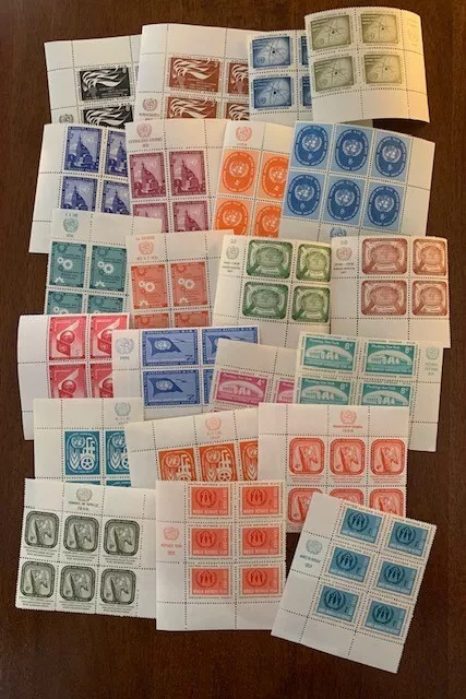 United Nations : Lot of Plate Blocks  '' 1957-59 issue ''  all MOG NH