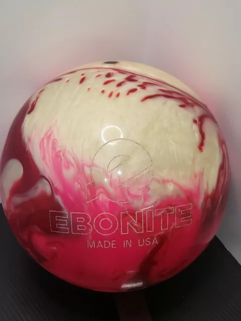 Ebonite Maxim Pink/White PEARL SWIRL 9.5 Lb Bowling Ball Made In USA. USED 9 1/2