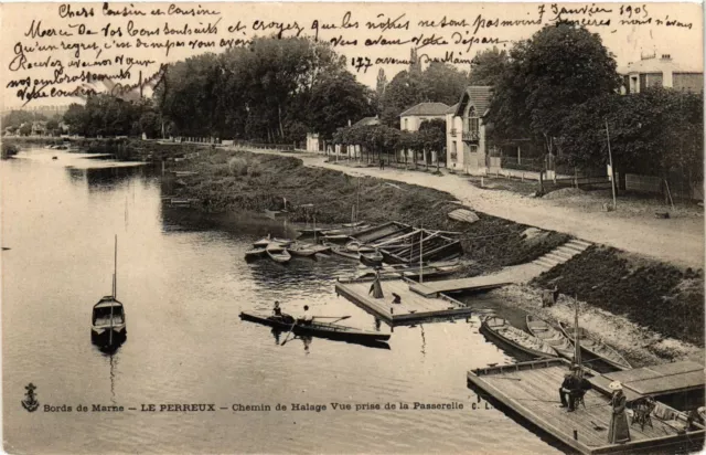 CPA Le PERREUX - Chemin de Halage view taken from the gateway (390279)