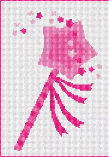 Magic Wand Pink Needlepoint Kit or Canvas (Fairies/For Girls/Kids)