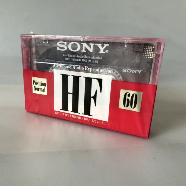 SONY Blank Audio Tape Cassette HF IEC-1 Type 1 60min Normal Position Made Mexico
