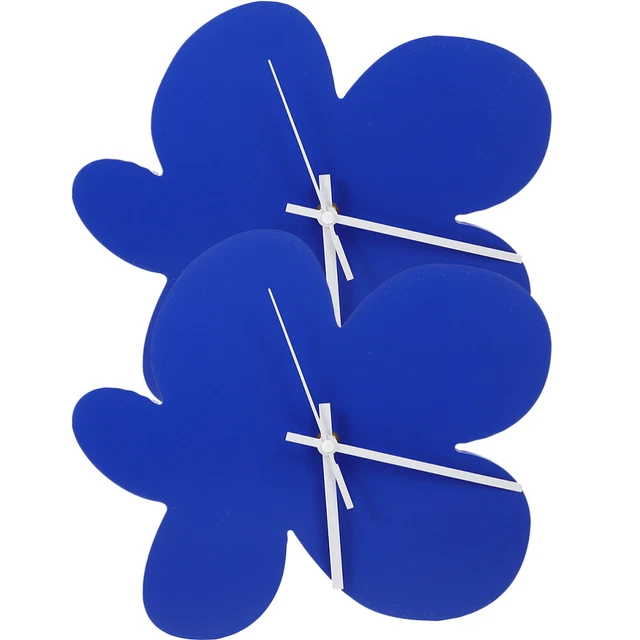 2 Pcs Flower Wall Clock Clock Silent Clock Vintage Home Decor Flower Shape