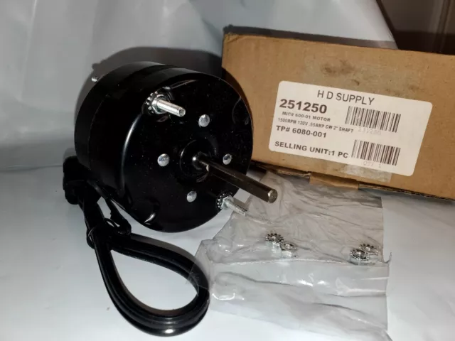 Enclosed Clockwise Exhaust Fan Motor 120V 60Hz .72Amp 1500RPM 1ph 1/60Hp 251250