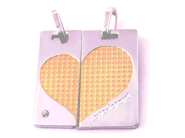 Pendentif cylindre love forever avec deux anneaux entrelacés
