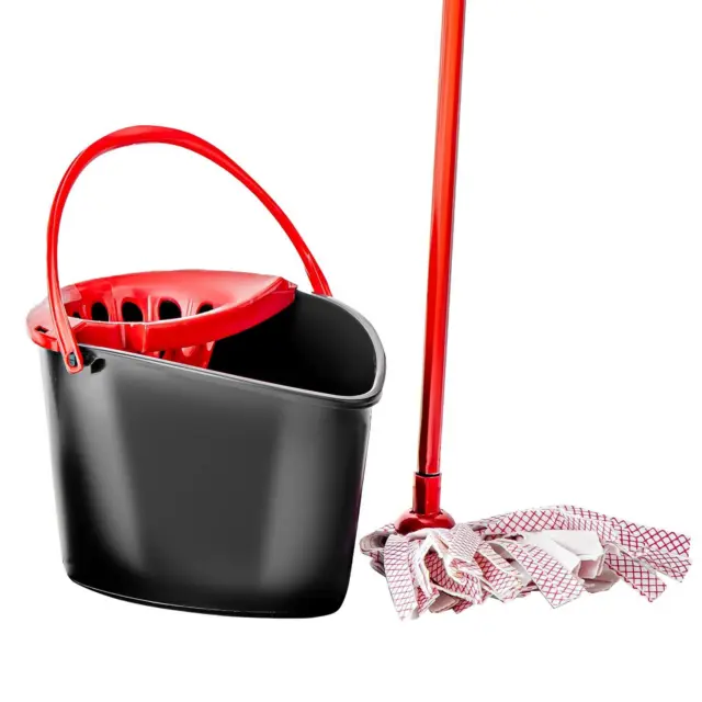 Mop and Bucket Set Floor Cleaning Mopping PP 14L Bucket Non-Wooven Mop Head