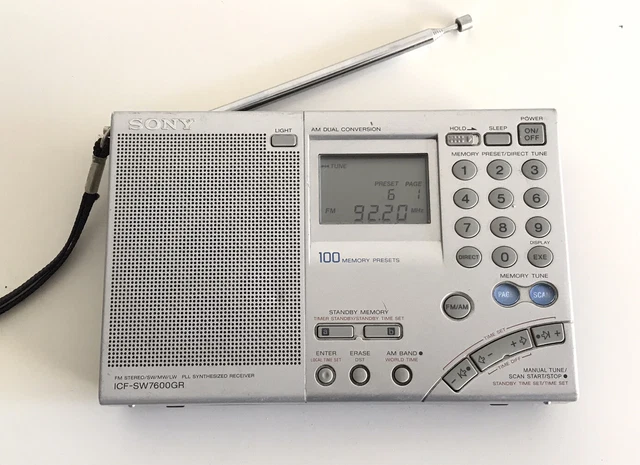 Radio SONY ICF-SW7600GR FM Stereo SW/MW/LW PLL Synthesized World Band Receiver