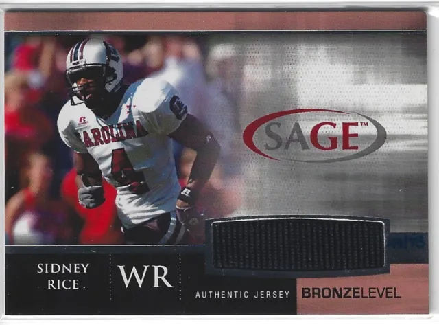 Sidney Rice Usc South Carolina Gamecocks 2007 Sage Swatches Jersey Card #49/75