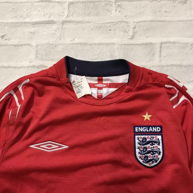 ENGLAND National Team Football Shirt - Long Sleeve - 2006 to 2008 - Small - Away 2