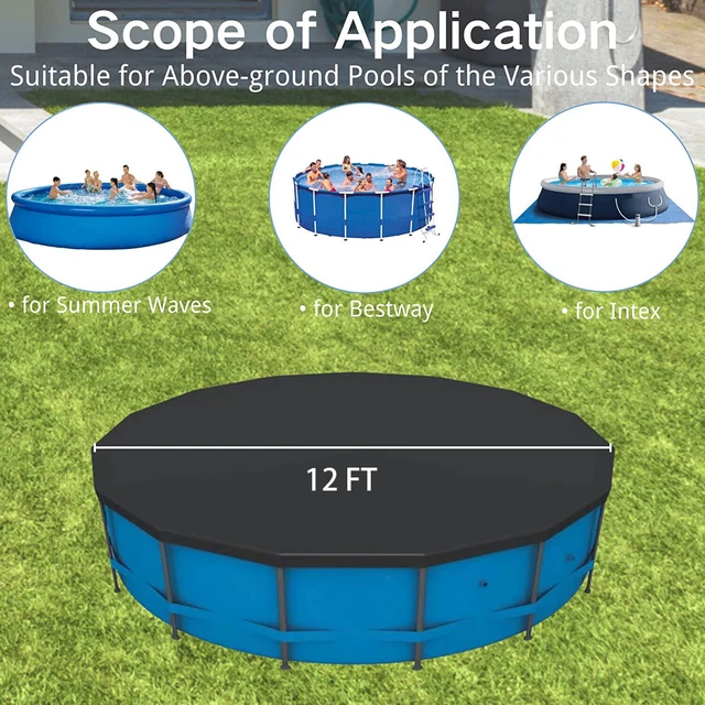 12 FT SWIMMING Pool Cover Round Above Ground Pool Cover Summer Waves
