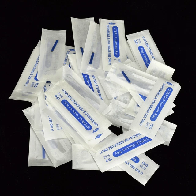 50 Pcs Lip Needles Eyebrow Needle Hand Tools Blank 4