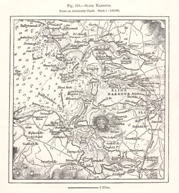 Sligo Harbour from an Admiralty Chart. Soundings. Ireland. Sketch map 1885