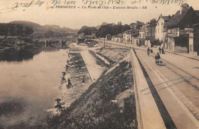 Cpa 24 Perigueux Les Bords De L'isle Ancien Moulin