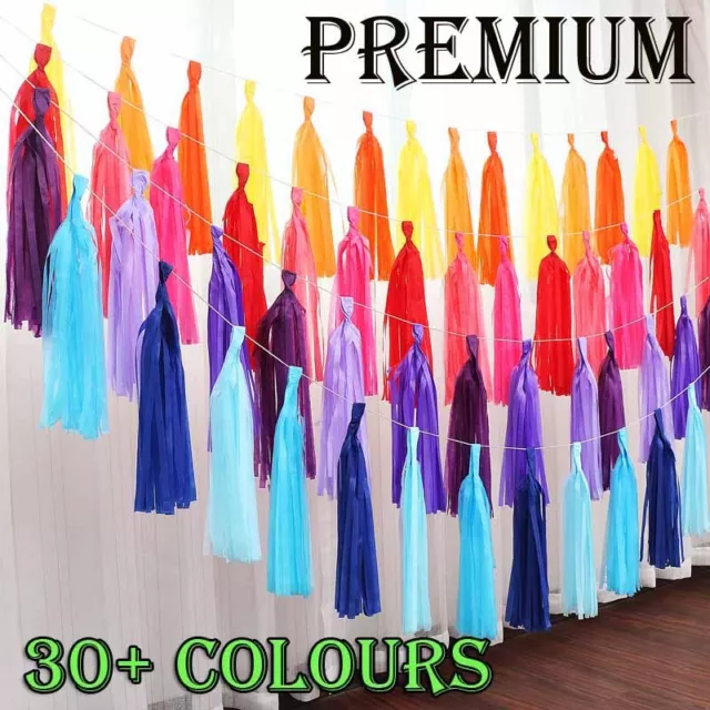 AU 5 x Tissue Paper Tassels Garlands Bunting Party Wedding Decoration pompoms