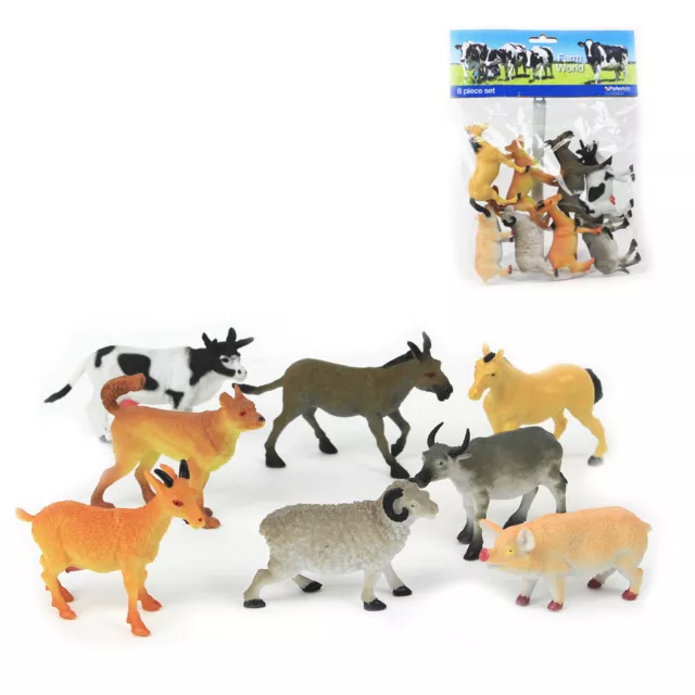 Plastic Wild Farm Yard Animals Model Figure Kids Toys Both Indoor/Outdoor Play