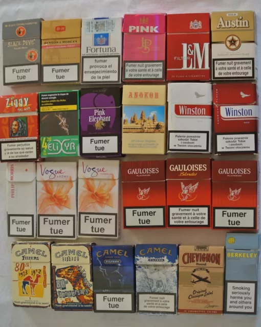 Lot de 14 paquets de cigarettes collector vides dont 1 de Chevignon