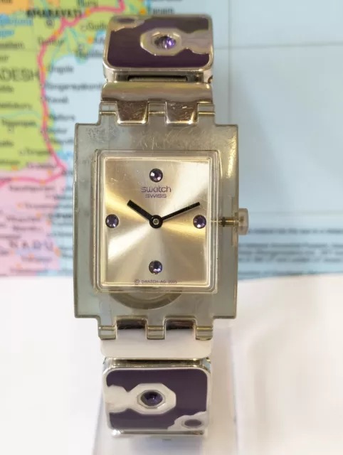 Swatch Quartz Cadran Blanc AG-2005 Suisse FEMMES Entièrement Travail Tout Bio ♥