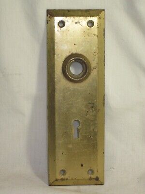 single vintage back door rectangular metal escutcheon keyhole cover plate 3