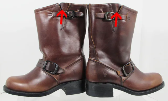 $298 Frye Womens Engineer 8R Pull On Round Toe Boots, Redwood, US 6