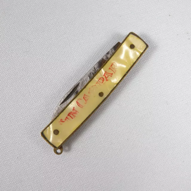 U143 Coltellino Multiuso Pubblicitario Bachelite Madreperla Un Campari Vintage