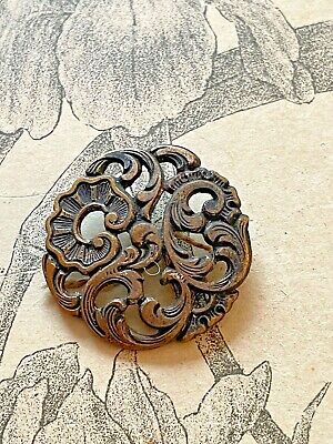 Art nouveau Collection Joli bouton ancien en métal à décor de fleurs de Lys 