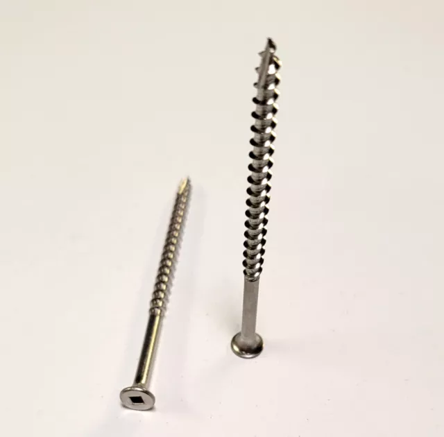 #10 x 3-1/2" Stainless Steel Deck Screws Square Drive Wood/Composite  All Qty's.