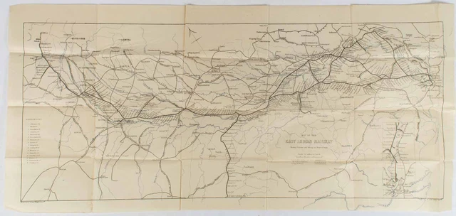 GEORGE PHILIP / Map of the East Indian Railway showing stations and ...