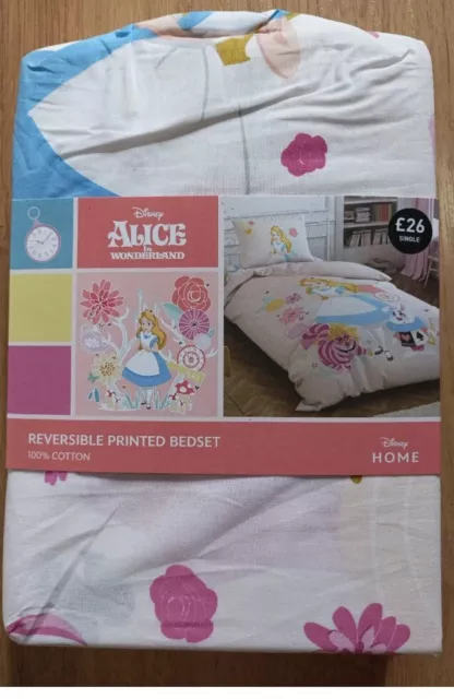 Next  Alice In Wonderland 100% Cotton Single Duvet Set Bed Set Girls Kids Gift