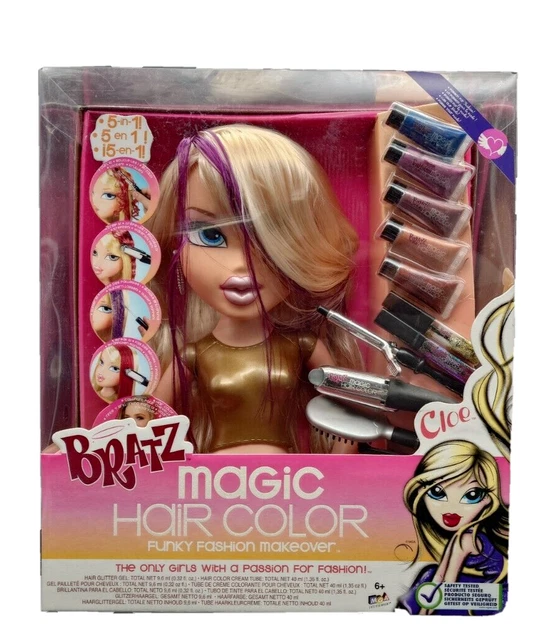NEW BRATZ MAGIC HAIR COLOR Rare Large CLOE Bust Funky Fashion Makeover