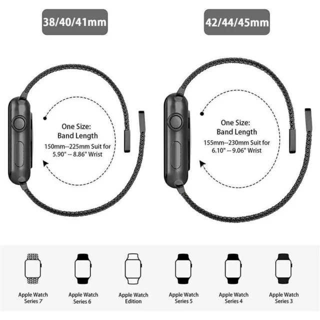 Cinturino iWatch per Apple Watch Series Ultra 8 7 6-1 SE anello in acciaio inox 3