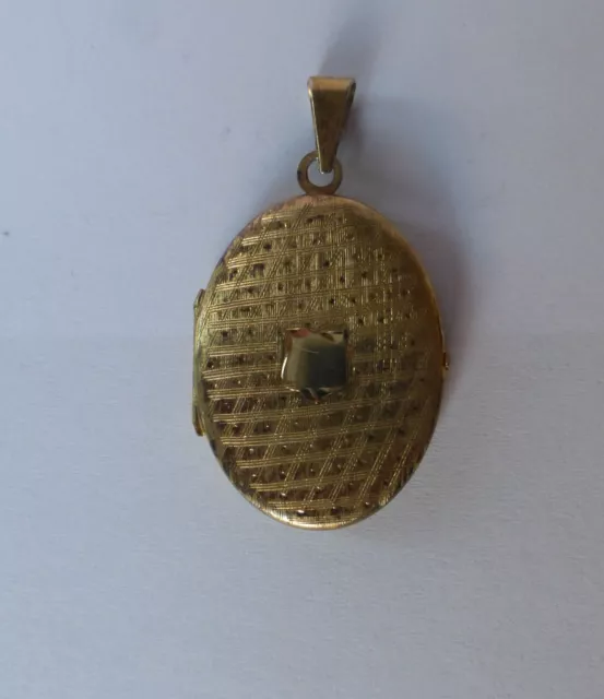 Älteres Medaillon alt 835 Silber vergoldet oval für 2 Bilder Anhänger Erinnerung