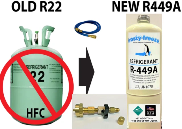 R449a (HFO) 20 oz. "NO-HFC's" ASHRAE, EPA SNAP Approved22Replacement 20oz Kit