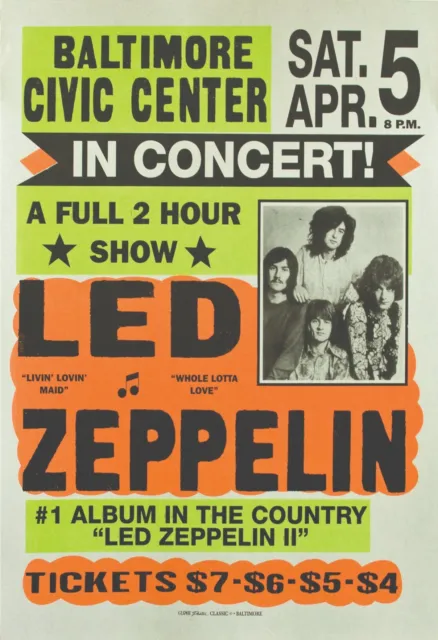 Led Zeppelin 13" X 19" Reproduction Concert Poster archival quality