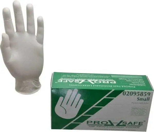100 Pack PRO-SAFE 62-322PSPF/S Disposable Gloves, Size Small, 5 mil, Latex
