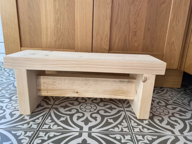 Small Pine Wooden Rustic Foot Step Stool