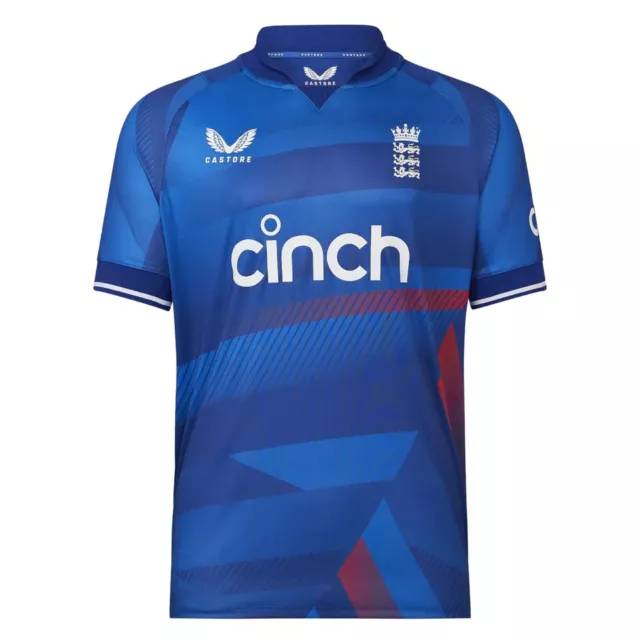 2023 Castore JNR ECB England ODI Replica SS Cricket Shirt Sodalite Blue - TJ3474